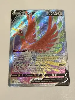Pokemon Ho-Oh v Full Art 187/195 SWSH12: Sword & Shield Silver Tempest Holo J - Image 1