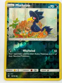 Murkrow Reverse Holo 78/145 SM Guardians Rising NM Pokemon Fast Ship - Image 1