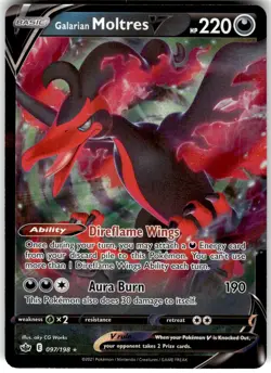 Galarian Moltres V 097/198 Chilling Reign Pokemon NM Fast Ship - Image 1