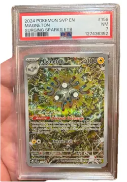 2024 Pokemon SVP Surging Sparks ETB Magneton Promo 159 PSA 7 - Image 1