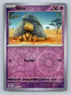 Pokemon SV: Scarlet & Violet 151 #063/165 Abra Reverse Holo Common - Image 1
