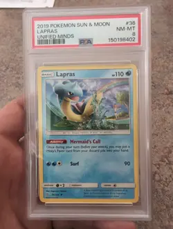 Population 6 🔥🔥2019 POKEMON SUN & MOON UNIFIED MINDS #36 LAPRAS PSA 8 - Image 1