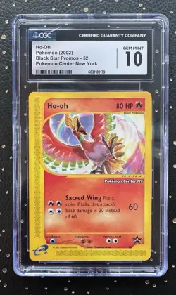 Ho-Oh 52 Black Star Promo CGC 10 Pokemon Center NY 2002 WOTC Holo - Image 1