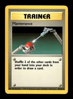 6-02-08 PWE pokemon unplayed . 1999 wizards base set trainer maintenance #83/102 - Image 1