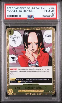 One Piece The Azure Sea's Seven You'll Frighten Me.. OP14-118 PSA 10 Boa Hancock - Image 1