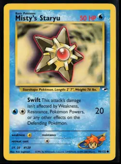2000 Gym Heroes Misty’s Staryu #90 Non Holo Pokemon Card - Image 1