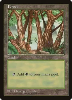 MTG English Forest - Blue Pack (Rush) Light Play Normal Promos: APAC Lands - Image 1