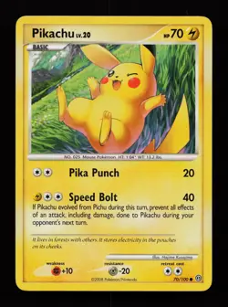 Pikachu 70/100 Common Stormfront Pokemon Cards - Image 1