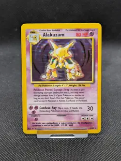 Alakazam 1/102 Base Set Holo Pokemon Card WOTC LP EXCELLENT - Image 1