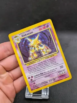 Alakazam 1/102 Base Set Holo Pokemon Card WOTC LP EXCELLENT - Image 2