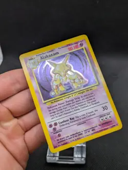 Alakazam 1/102 Base Set Holo Pokemon Card WOTC LP EXCELLENT - Image 3