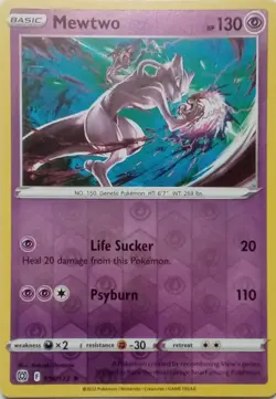 056/172 MEWTWO REVERSE HOLO BRILLIANT STARS POKEMON CARD - Image 1