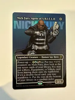 MTG Marvel Super Heroes Nick Fury, Agent of Shield Borderless Foil #357 NM - Image 1