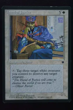 Magic The Gathering MTG HAND OF JUSTICE Fallen Empires LP Lightly Played - Image 1
