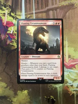 1x Flaming Tyrannosaurus - Universes Beyond: Doctor Who - NM - MTG - Image 1
