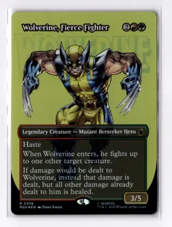 Marvel Super Heroes #378 Wolverine, Fierce Fighter (Borderless) FOIL - In hand - Image 1