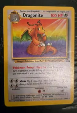 Vintage Pokemon Card – Dragonite #19/62 Fossil Set Non-Holo Rare (1999 WOTC) - Image 1