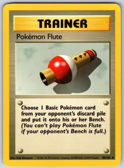 Pokemon Flute Uncommon Base Set (Shadowless) 086/102 MP - Image 1