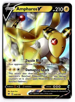 Ampharos V 049/185 Holo V Rare Vivid Voltage Pokemon Holo Near Mint - Image 1