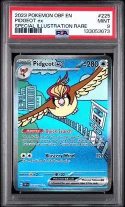 2023 Pokemon Pidgeot ex Special Illustration Rare Obsidian Flames PSA 9 MINT - Image 1