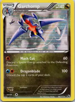 Garchomp 96/113 Holo Holo Rare Legendary Treasures Pokemon Lightly Played - Image 1