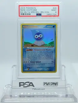 POKEMON EX DELTA SPECIES RAIN CASTFORM #26 REVERSE HOLOFOIL PSA 9 MINT #28601724 - Image 1