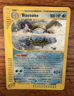 Pokemon TCG Blastoise 004/165 Expedition Holo Rare English Stage 2 100 HP 2002 - Image 1