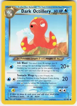 Pokemon DARK OCTILLERY 62/105 Neo Destiny UNLIMITED LP - Image 1