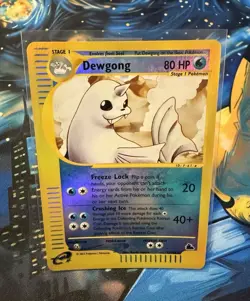 Pokemon Dewgong 7/144 Skyridge Reverse Holo Rare e-Reader 80 HP 2003 #7 - Image 1