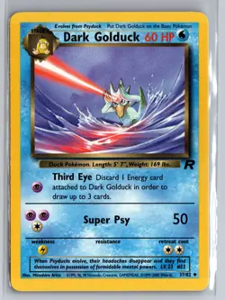 2000 Pokemon Team Rocket Dark Golduck 37/82 WOTC NM Uncommon Unlimited TCG - Image 1