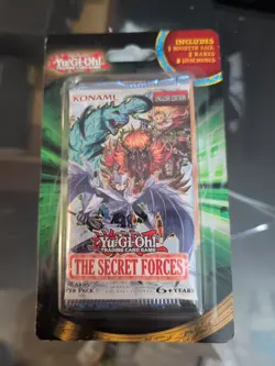 Yugioh TCG The Secret Forces Booster Blister Pack + 10 Additional Cards -Vintage - Image 1