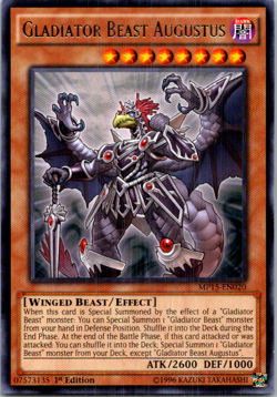 Gladiator Beast Augustus MP15-EN020 Yu-Gi-Oh! TCG 1st Edition LP - Image 1
