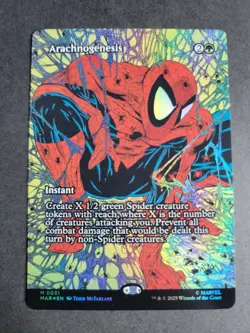 Arachnogenesis (Borderless Foil) Mythic MTG Spider-Man Eternal - Image 1