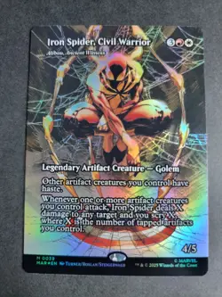 Iron Spider, Civil Warrior (Borderless Foil) Mythic MTG Spider-Man Eternal - Image 1