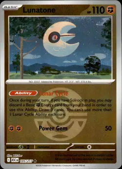Lunatone (Dusk Ball) 105/217 Pokemon Ascended Heroes Rare NM - Image 1