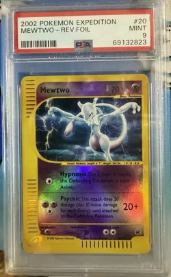 PSA 9 Mewtwo 20/165 Expedition Reverse Holo Vintage WOTC 2002 Pokemon - Image 1