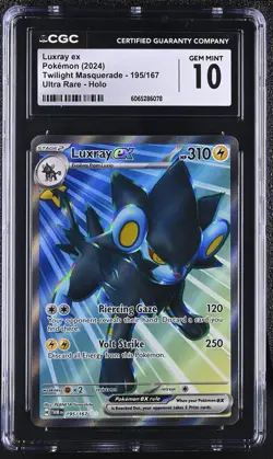 Pokemon Luxray EX Ultra Rare Holo Twilight Masquerade 195/167 CGC Gem Mint 10 - Image 1