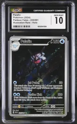 Pokemon Palafin Illustration Rare Holo Paldean Fates 225/091 CGC Gem Mint 10 - Image 1