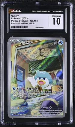 Pokemon Quaxly Illustration Rare Holo Paldea Evolved 206/193 CGC Gem Mint 10 - Image 1