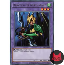 Yugioh Dragoness the Wicked Knight LOB-EN086 Reprint Rare NM - Image 1