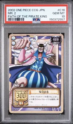 Psa 10 2002 BANDAI ONE PIECE CCG JAPANESE PATH OF THE PIRATE KING C16 MR. 2 - Image 1