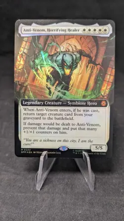 Anti-Venom, Horrifying Healer (Extended Art) FOIL - MTG Magic Spiderman -Crimped - Image 1