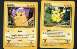 Base Set Pikachu & Jungle Pikachu WOTC Vintage Pokemon Cards LP - Image 1