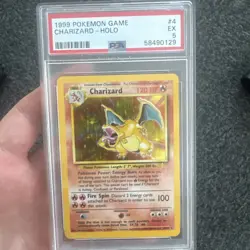 Charizard Base Set "4th Print" 1999-2000 Pokemon Card Holo #4 PSA 5 Mislabel - Image 1