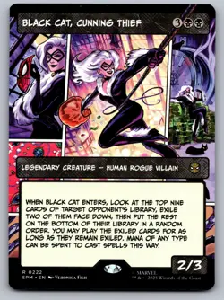 Black Cat, Cunning Thief (Borderless) 222 Marvel's Spider-Man MTG - Image 1