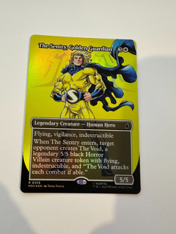 MTG Marvel Super Heroes The Sentry, Golden Guardian Borderless Foil NM - Image 1