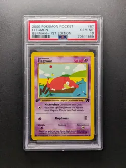 PSA 10 - POP 10 - 2000 Pokemon FLEGMON - 1. Edition - 67/82 - Team Rocket DE - Image 1