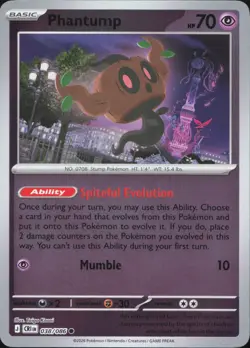 Phantump 038/086 Common ME04: Chaos Rising Pokemon Reverse Holo Near Mint - Image 1
