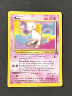 Mew BLACK STAR PROMO 8 Pokemon TCG WOTC 2000 - Image 1