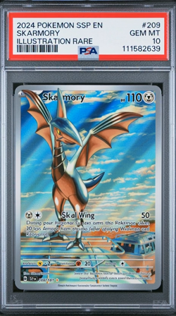 2024 Pokemon Ssp En-Surging Sparks #209 Skarmory Illustration Rare PSA 10 - Image 2